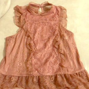 NWOT Express Dusty Rose Lace Top
